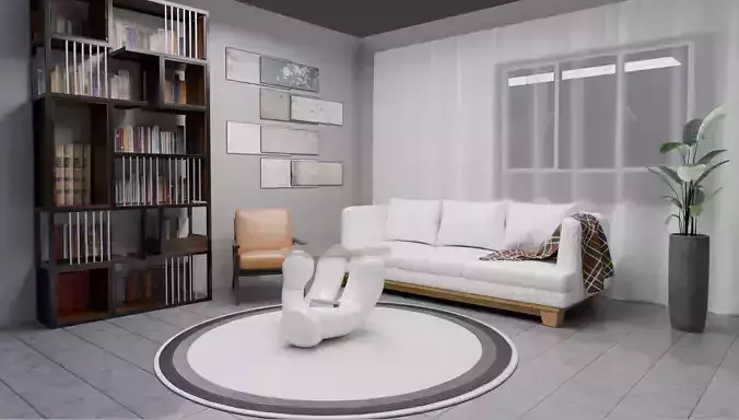 Modern room design 3d model 