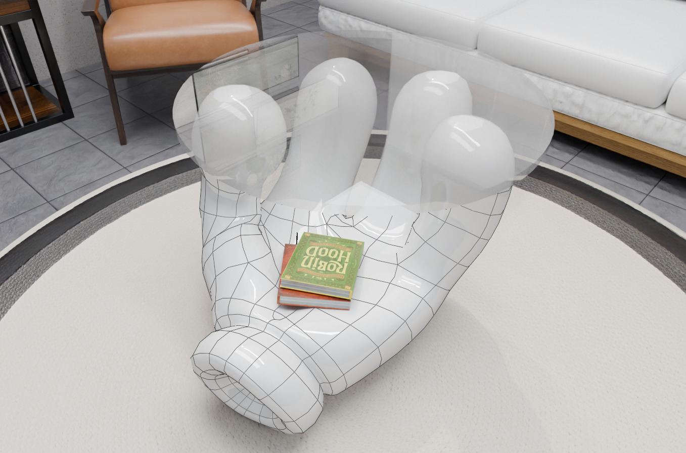 table hand design  3D model_7