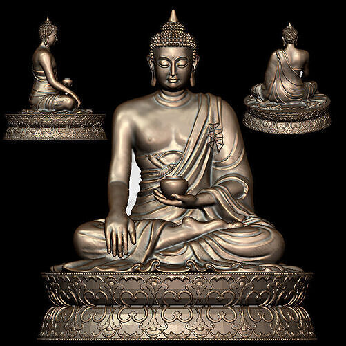 Ancient Chinese mythology Buddha Bodhisattva statue  Buddha 3D print model