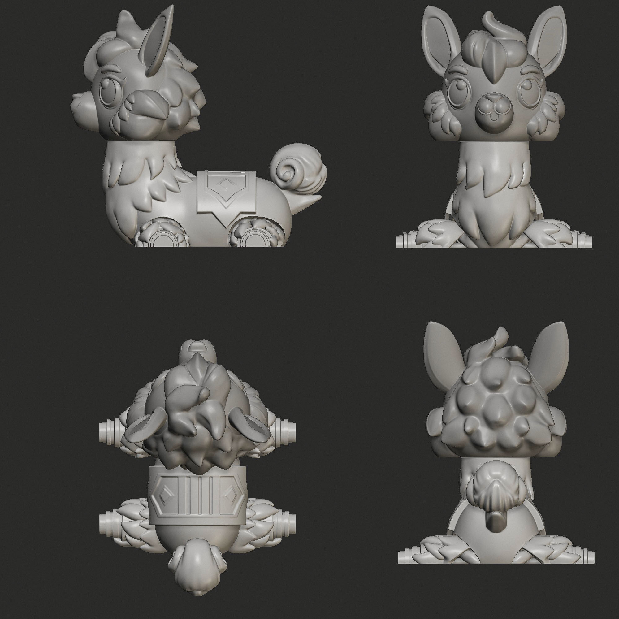 Articulated Llama Flexi Toy 3D Printable STL File 3D print model_16