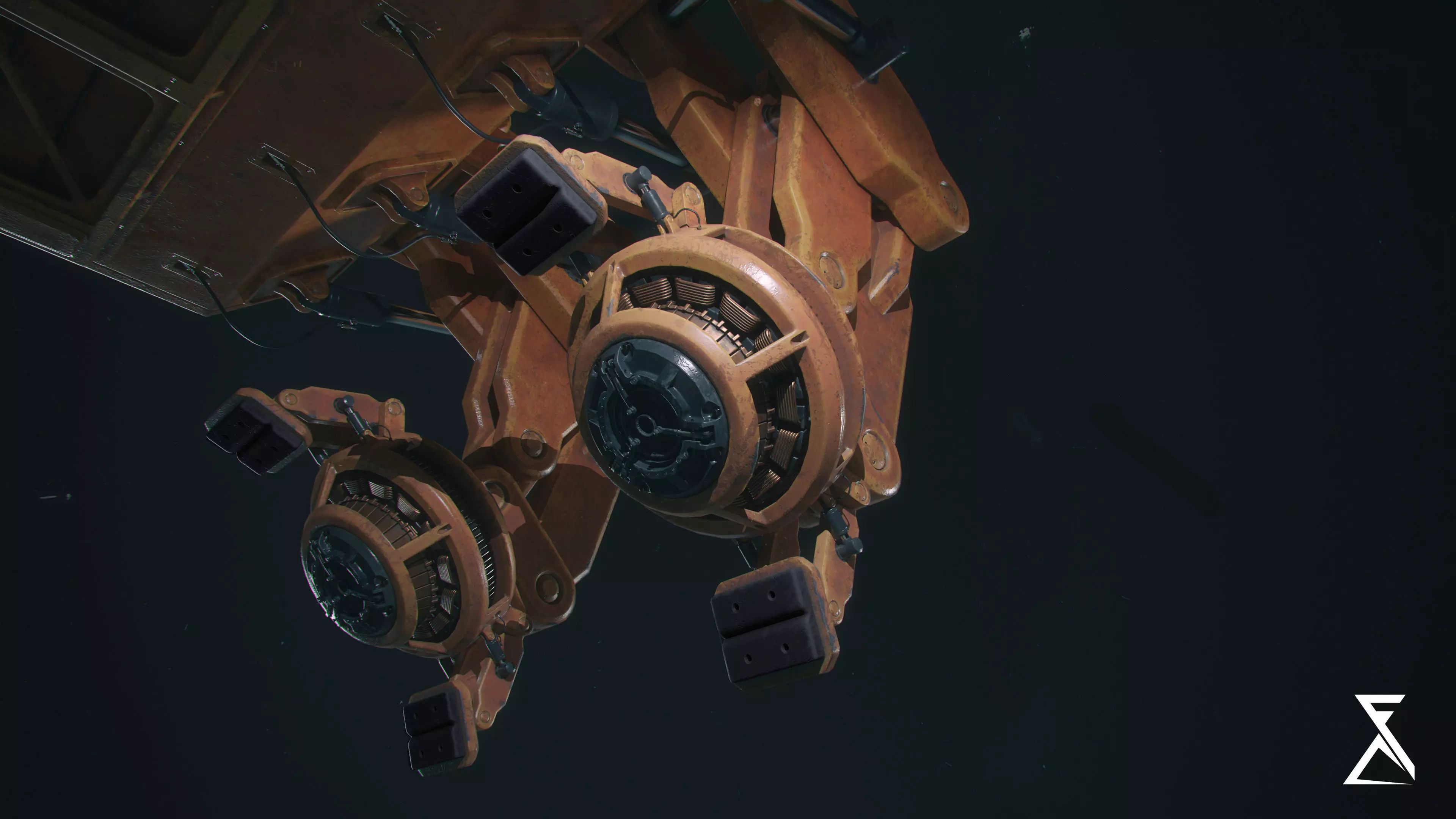 Futuristic crane Low-poly 3D model_0