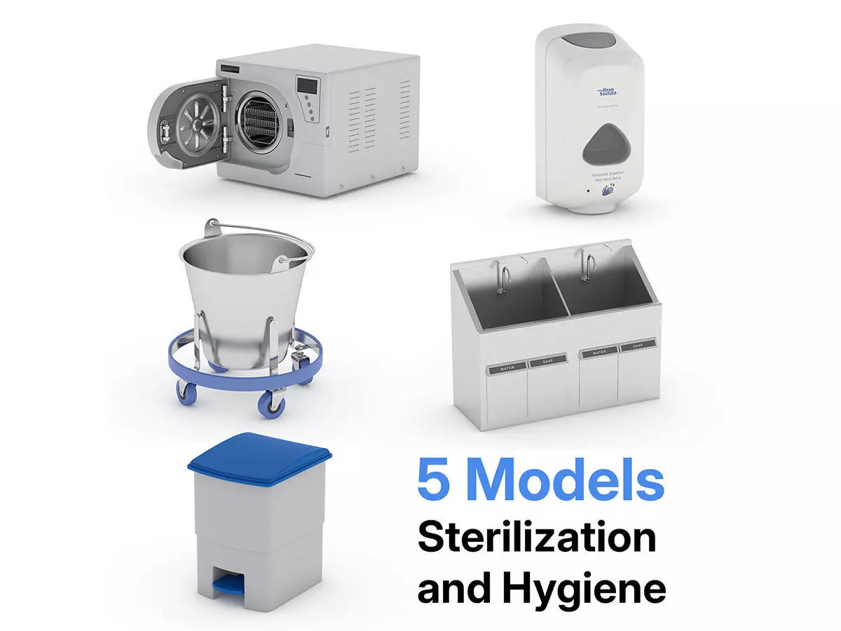 5 Models Medical Sterilization and Hygiene Equipment 3D model_0