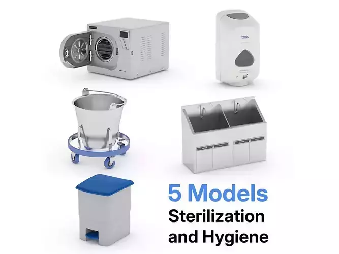 5 Models Medical Sterilization and Hygiene Equipment 3D model