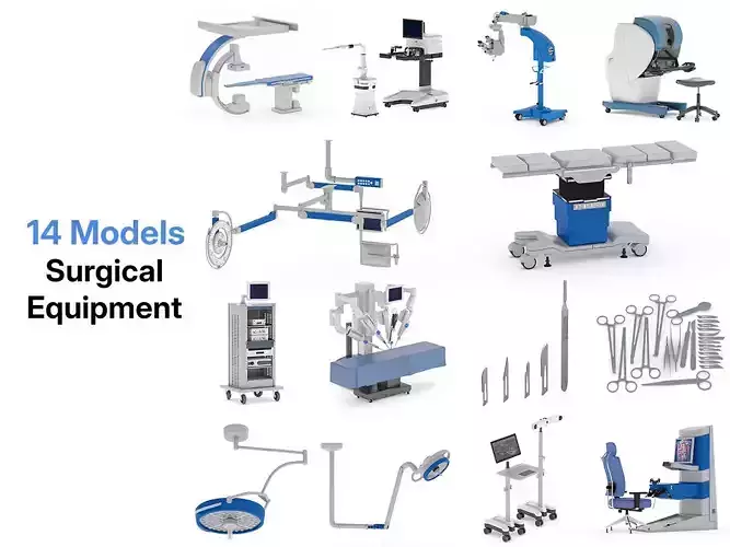 14 Models Medical Surgical Equipment 3D model 14 Models Medical Surgical Equipment 3D model