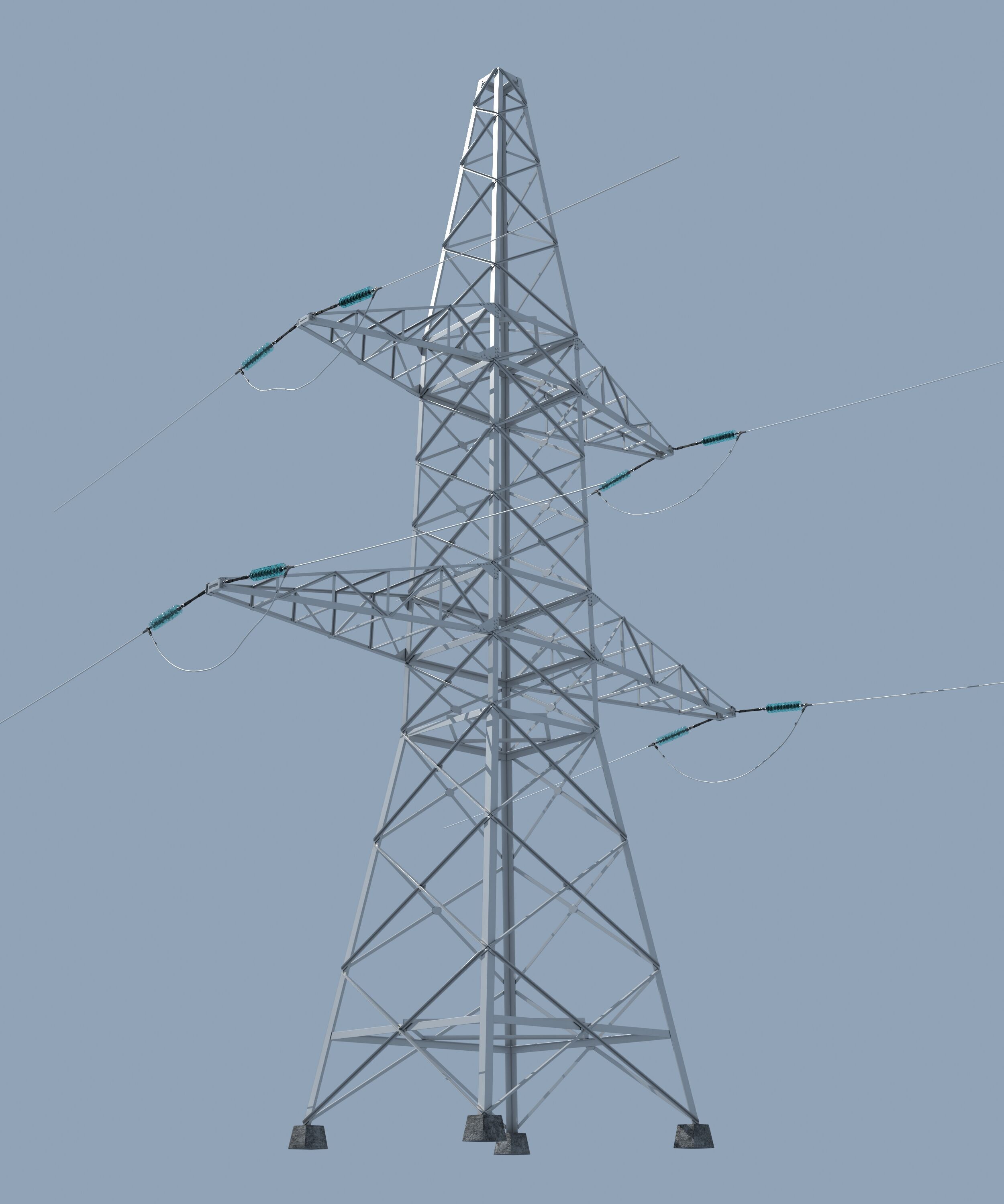 Electric Transmission Tower 3D model_4