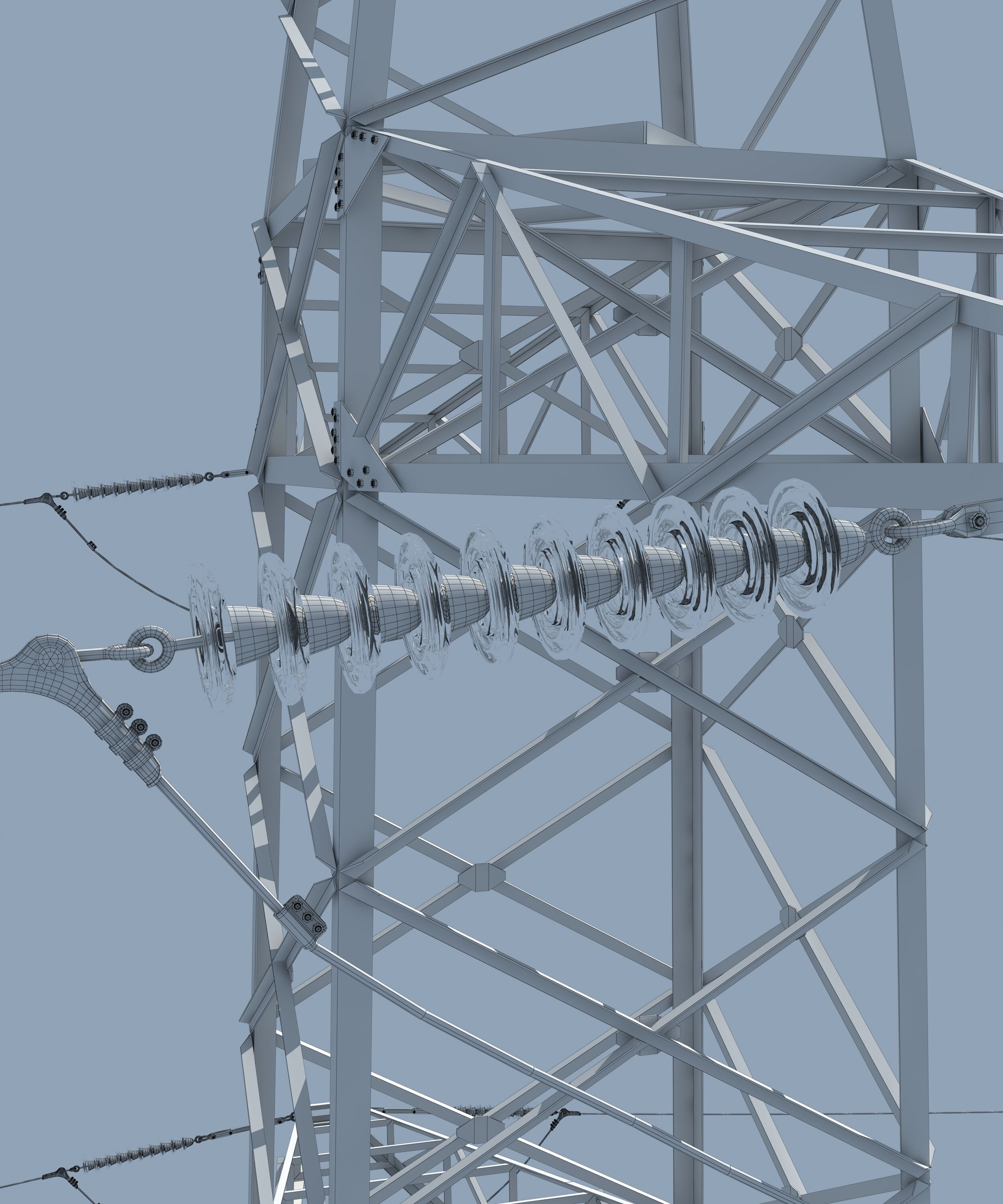 Electric Transmission Tower 3D model_7