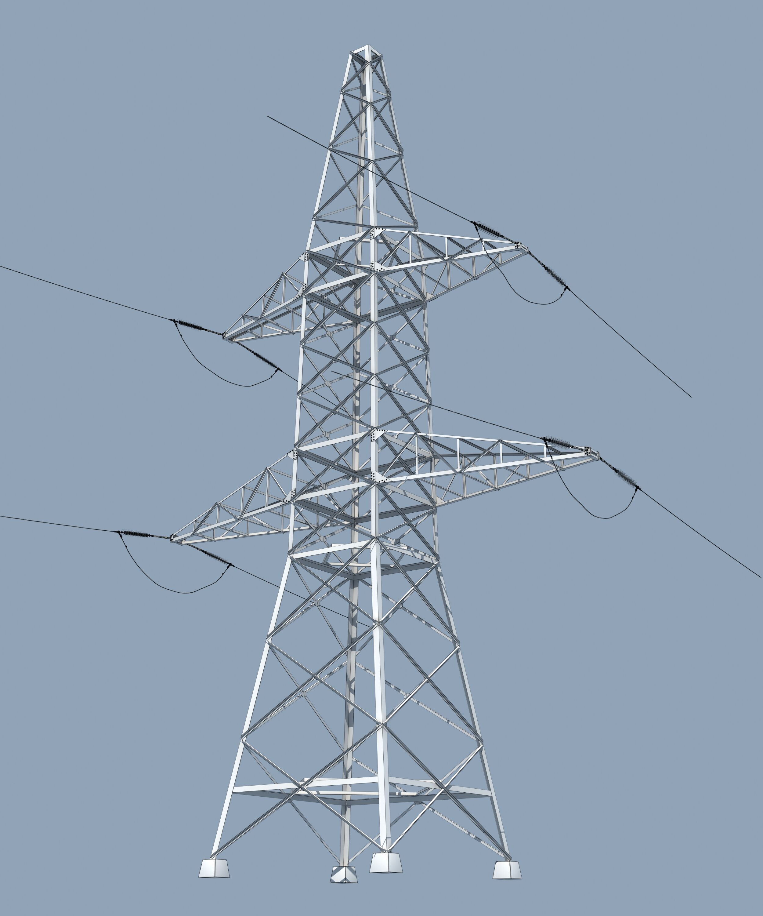 Electric Transmission Tower 3D model_9