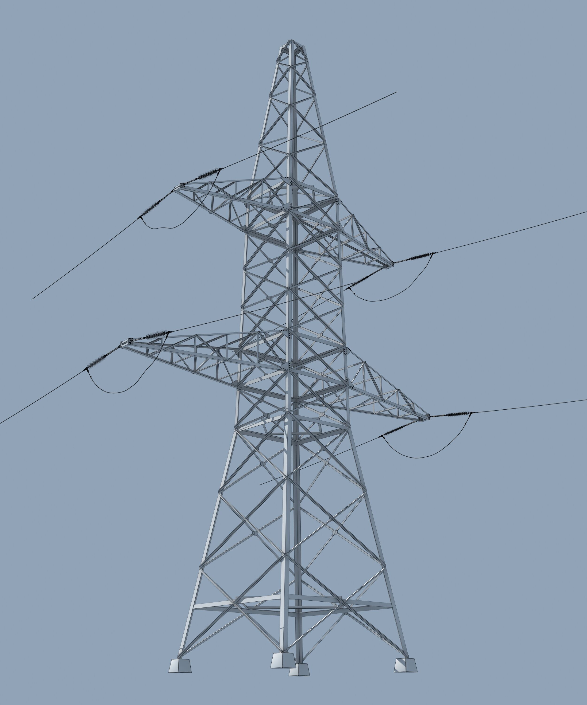 Electric Transmission Tower 3D model_5