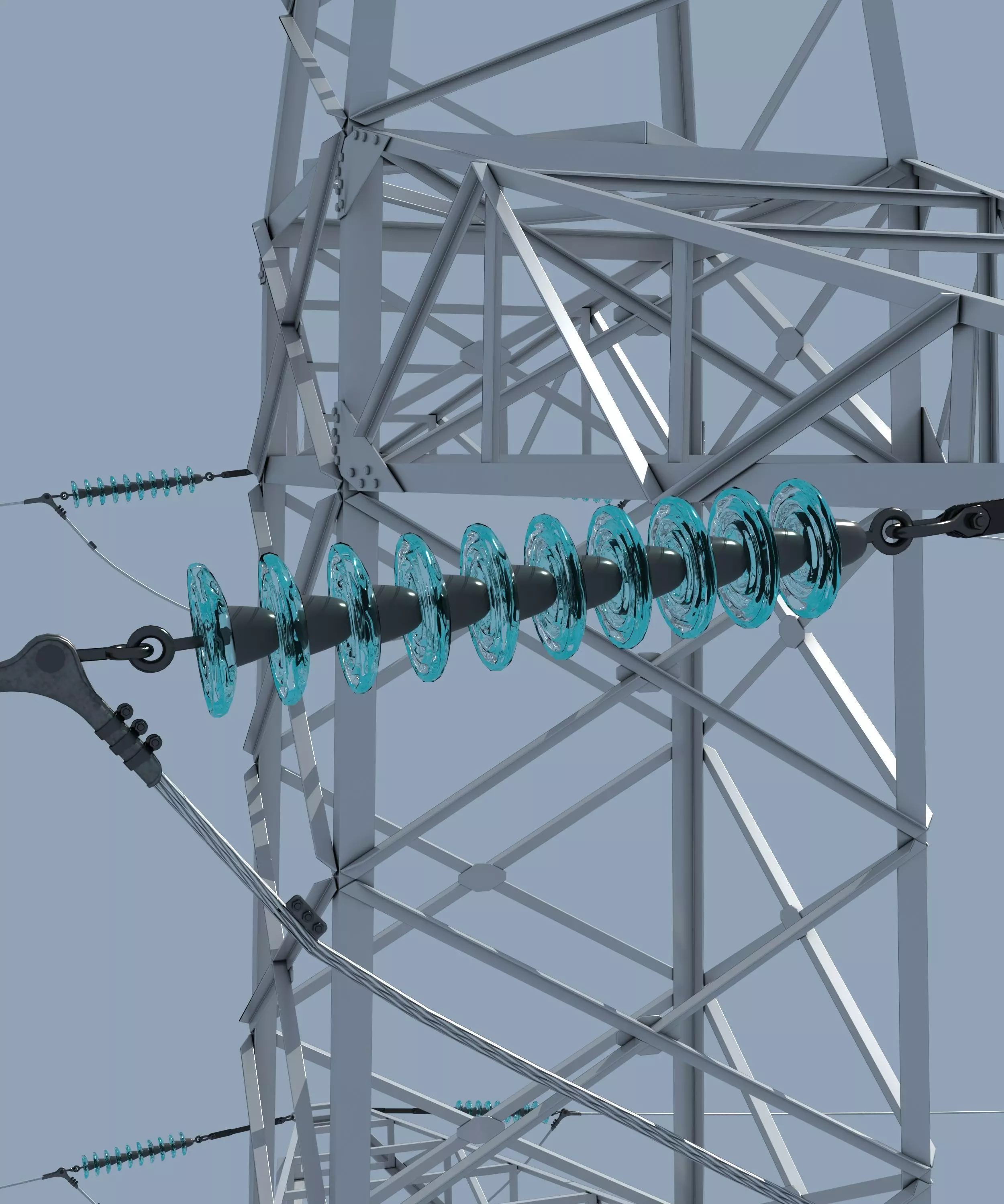 Electric Transmission Tower 3D model_0