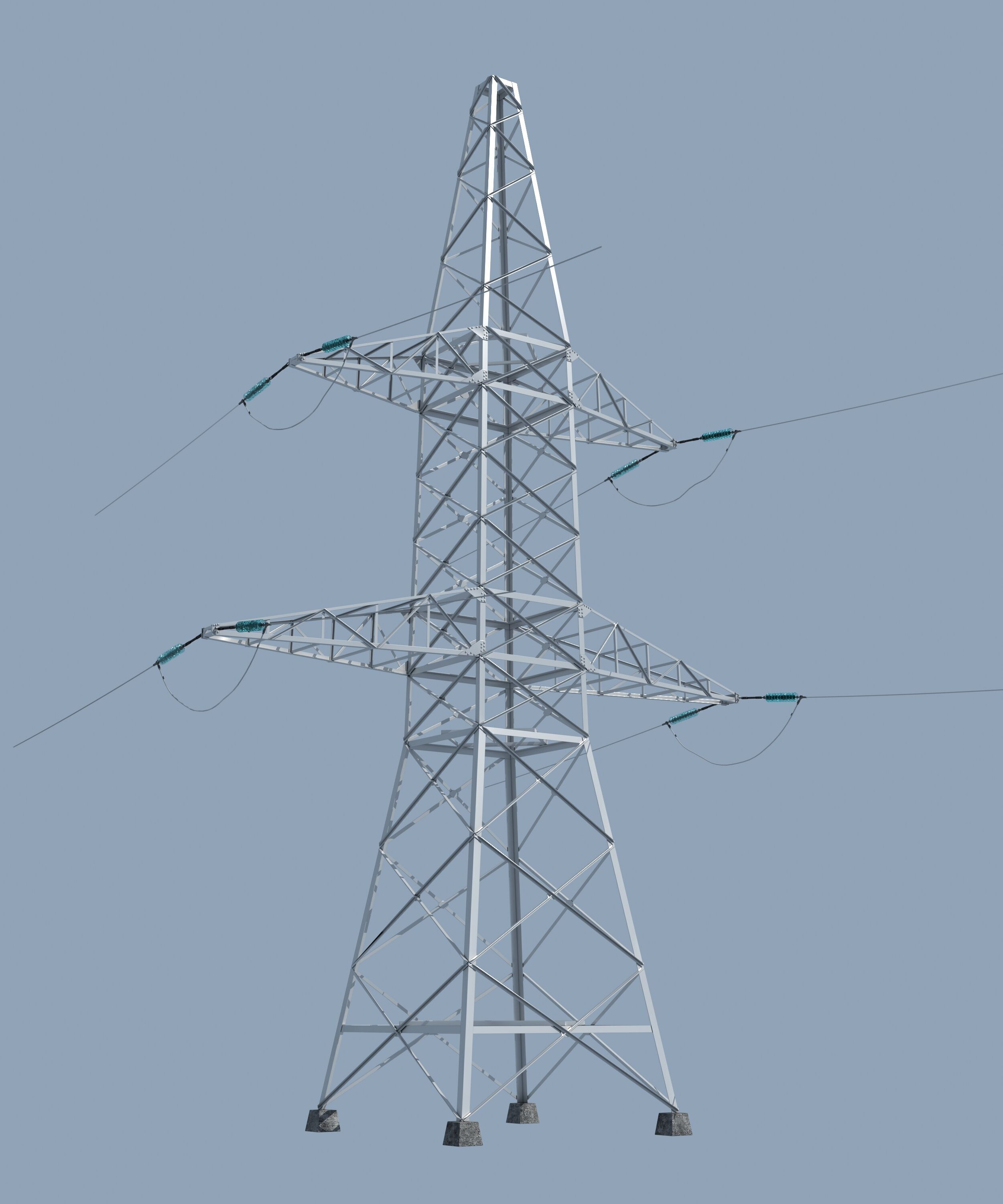 Electric Transmission Tower 3D model_2