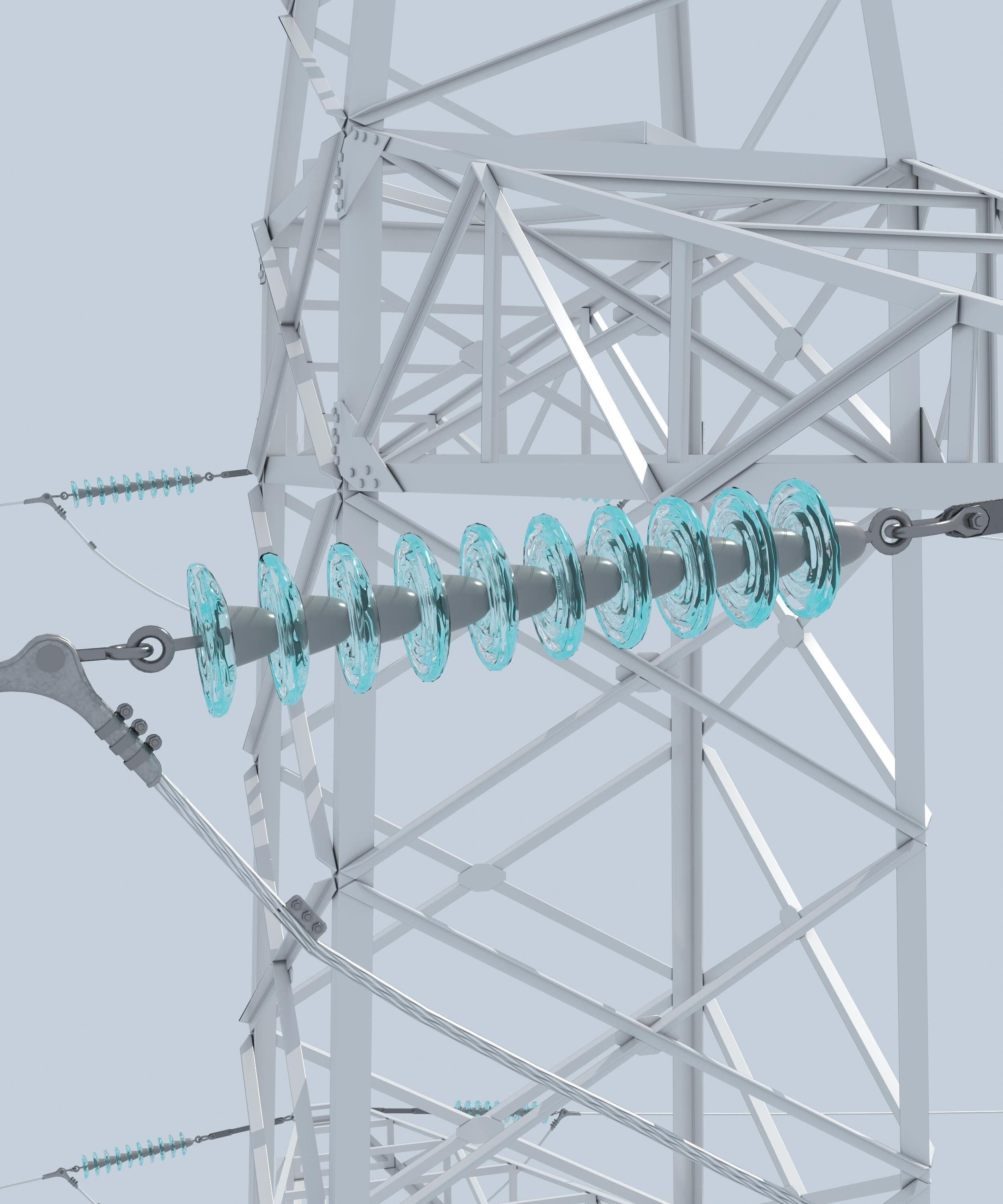 Electric Transmission Tower 3D model_6