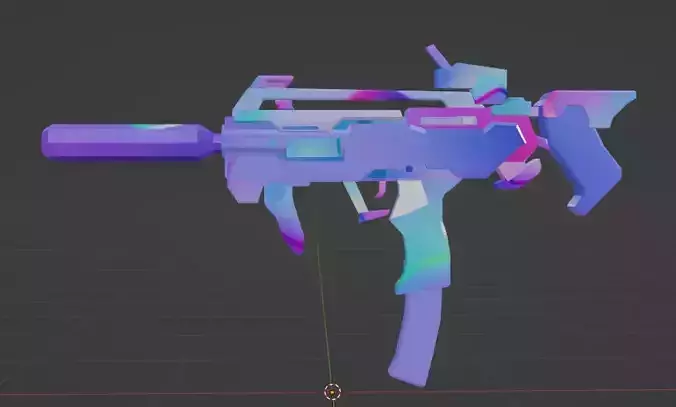 Sci-Fi Gun Low-poly 3D model