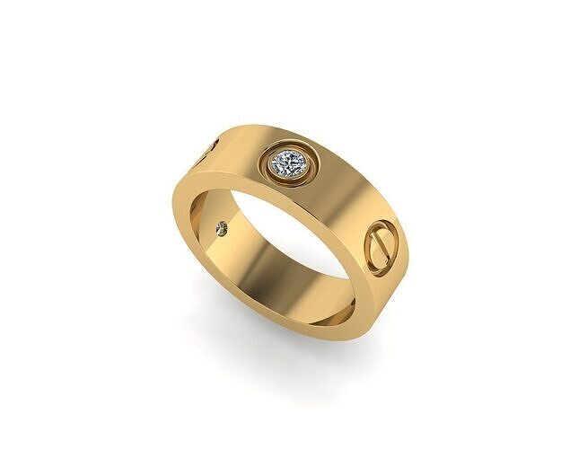 Women diamond ring 3D render 3D print model