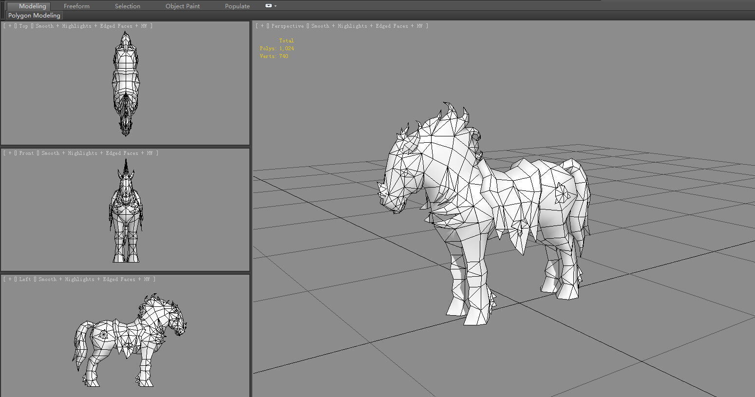 Cartoon Flame horse mount Low-poly 3D model_5