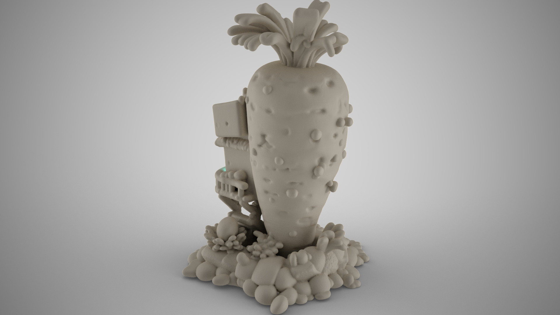 Carrot House for Aquarium 3D print model_5