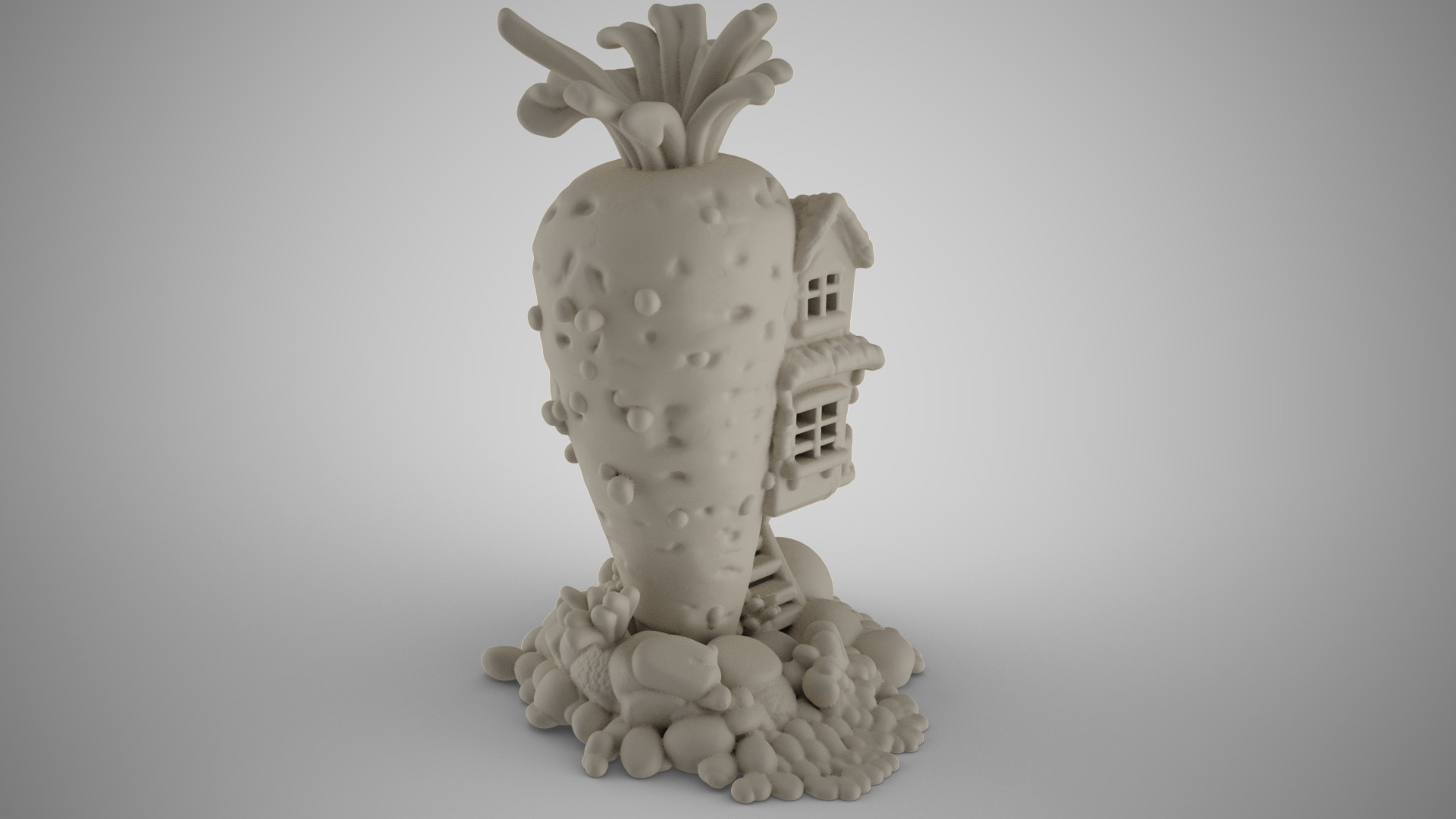 Carrot House for Aquarium 3D print model_3