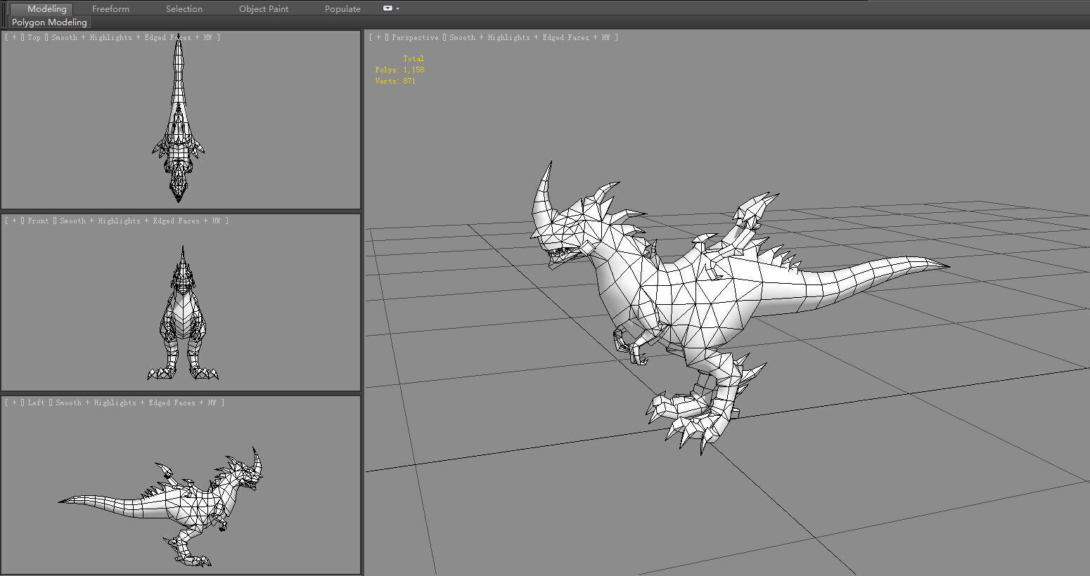 Velociraptor mount Low-poly 3D model_5