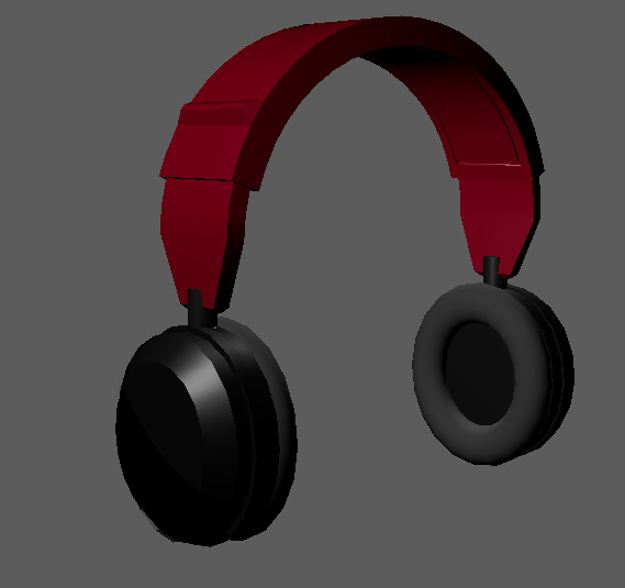 simple headphones Free low-poly 3D model_1