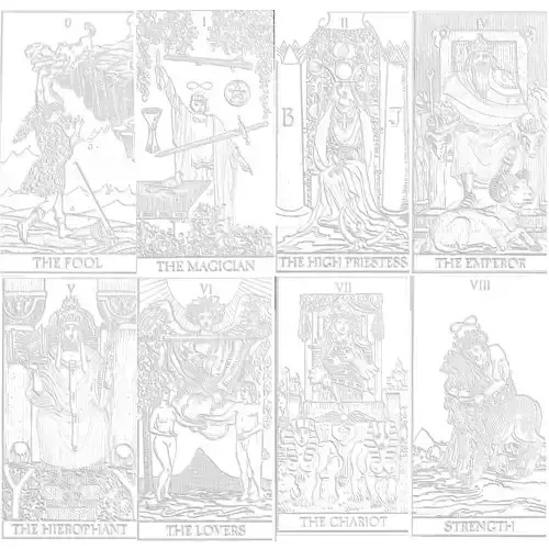 The 22 major arcana in Rider Waite cards 3D print model
