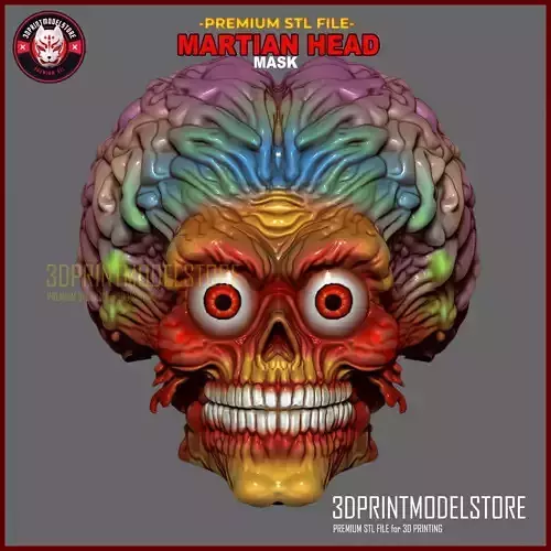 Martian Head Mars Attacks Cosplay Mask - Brain Alien