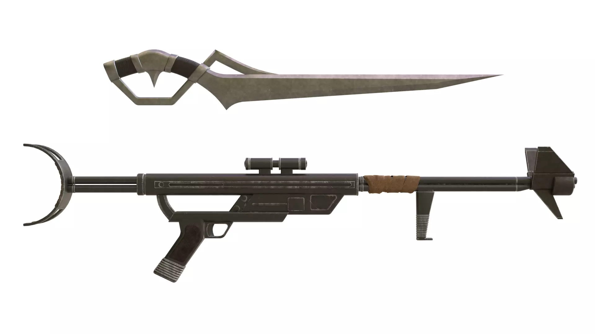 Grievous weapons Low-poly 3D model_0