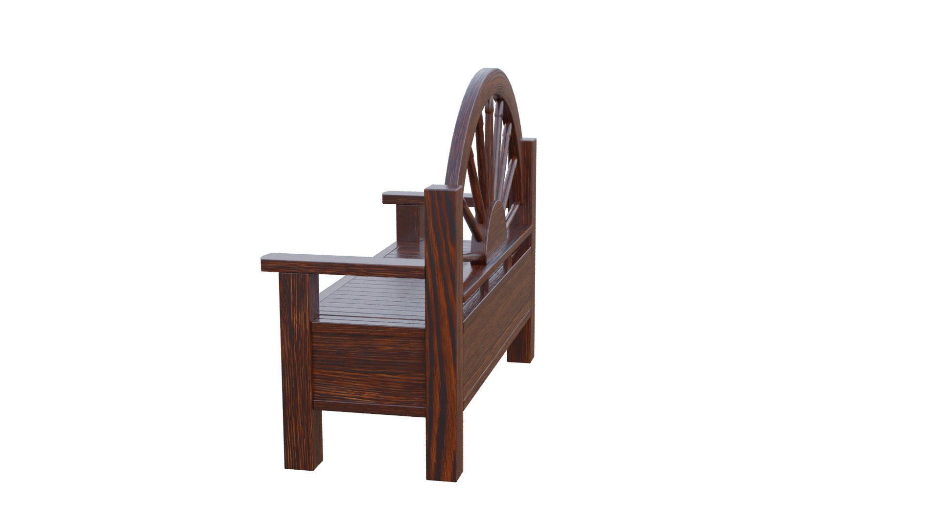 Rustic Bench Low-poly 3D model_32