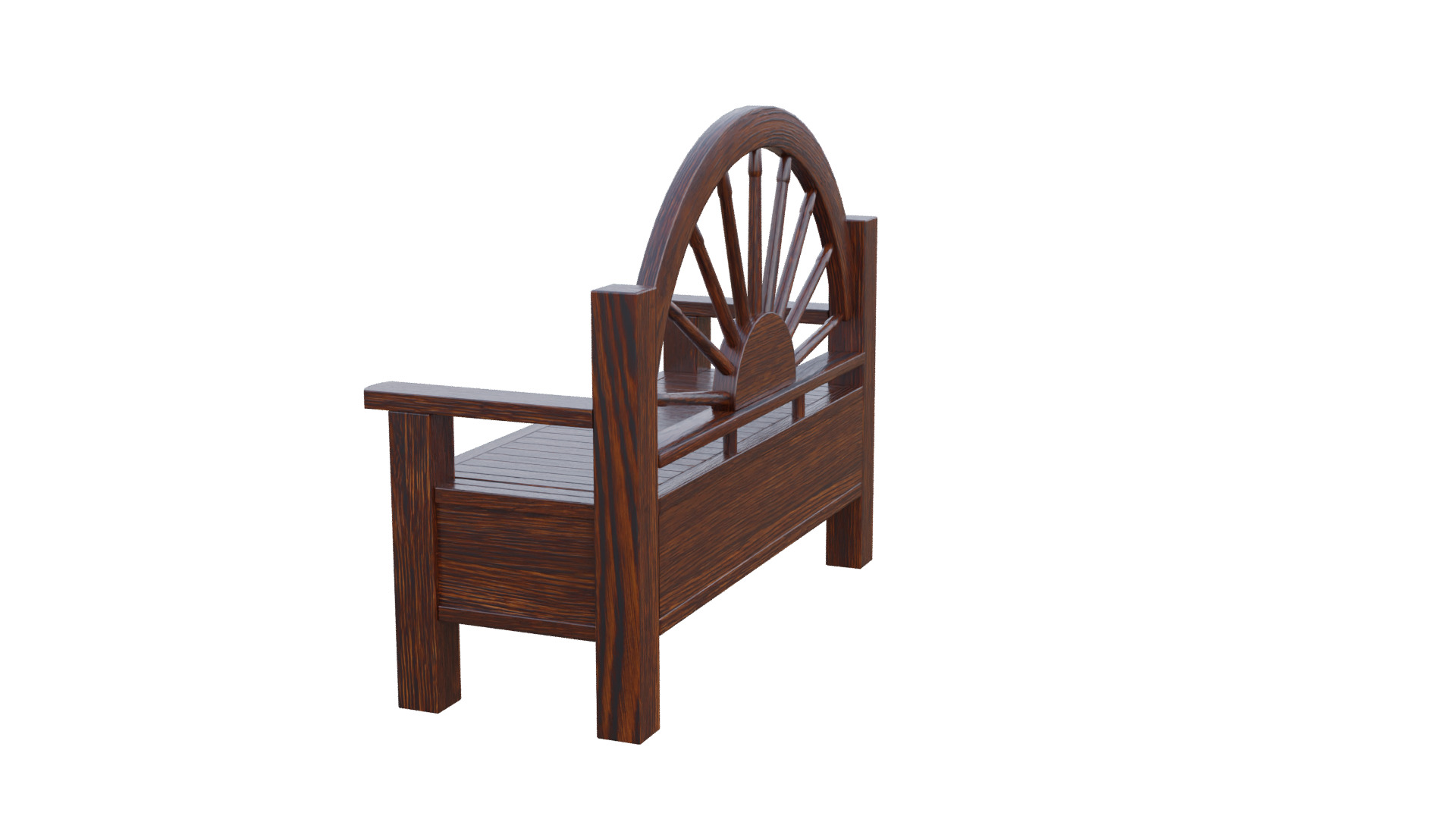 Rustic Bench Low-poly 3D model_31