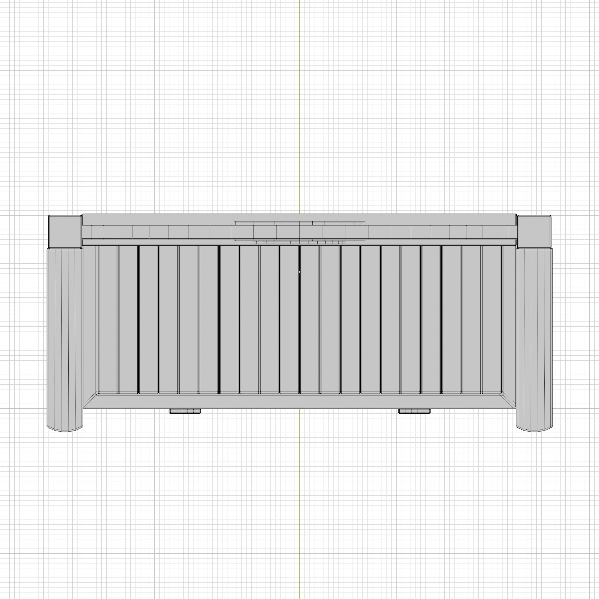 Rustic Bench Low-poly 3D model_46