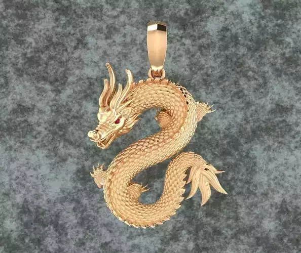 Dragon pendant with simple bail