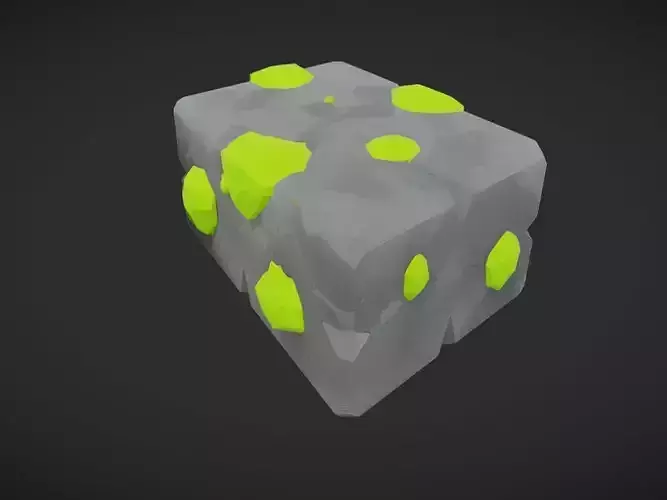 cartoonish mossy rock block