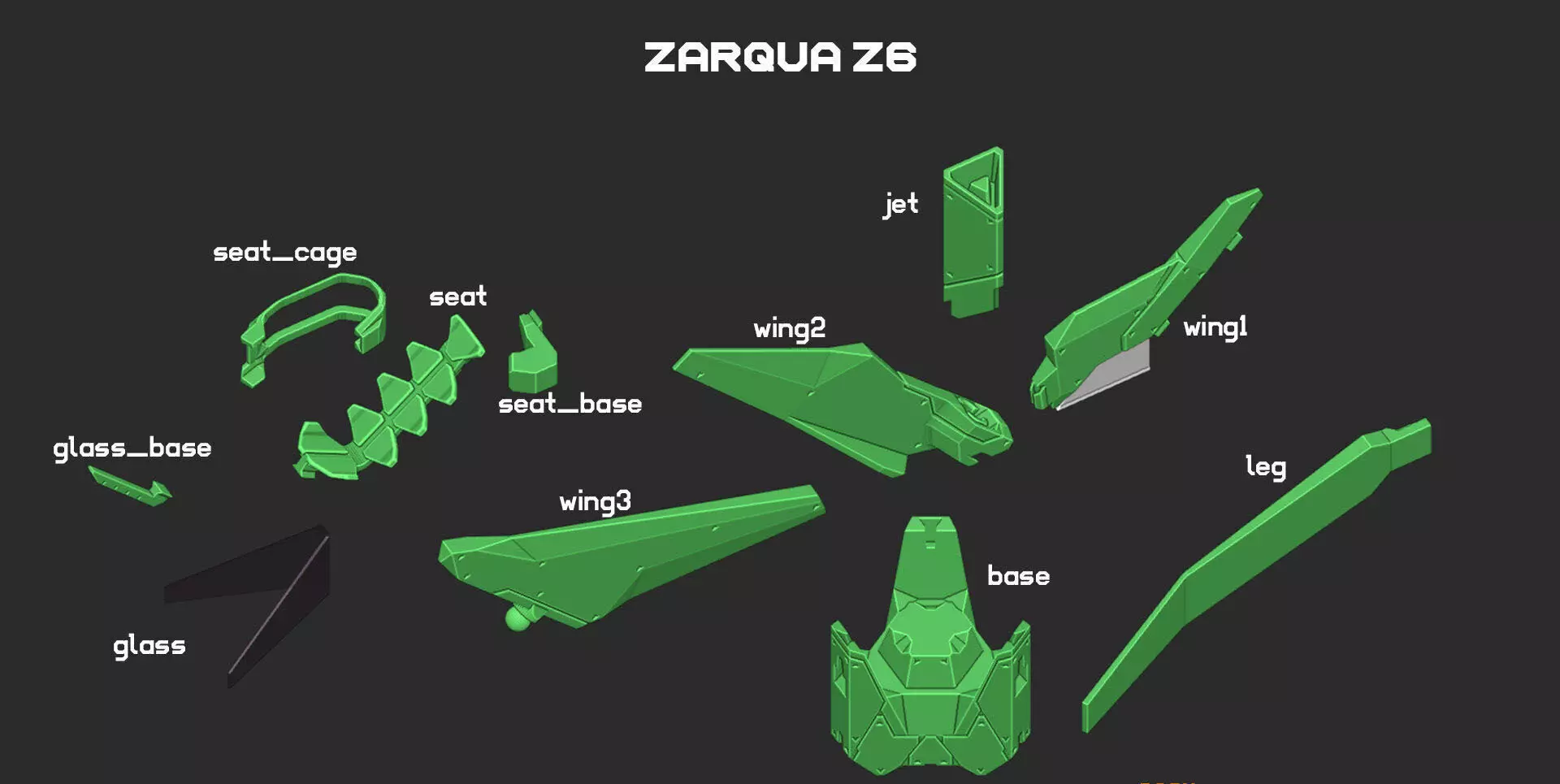 ZARQUA aircraft  3D print model_1
