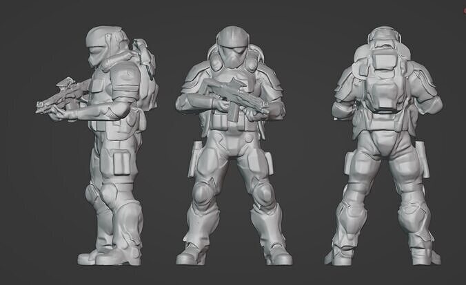 Valour Korps Soldier 3D Printable STL Miniature 3D print model