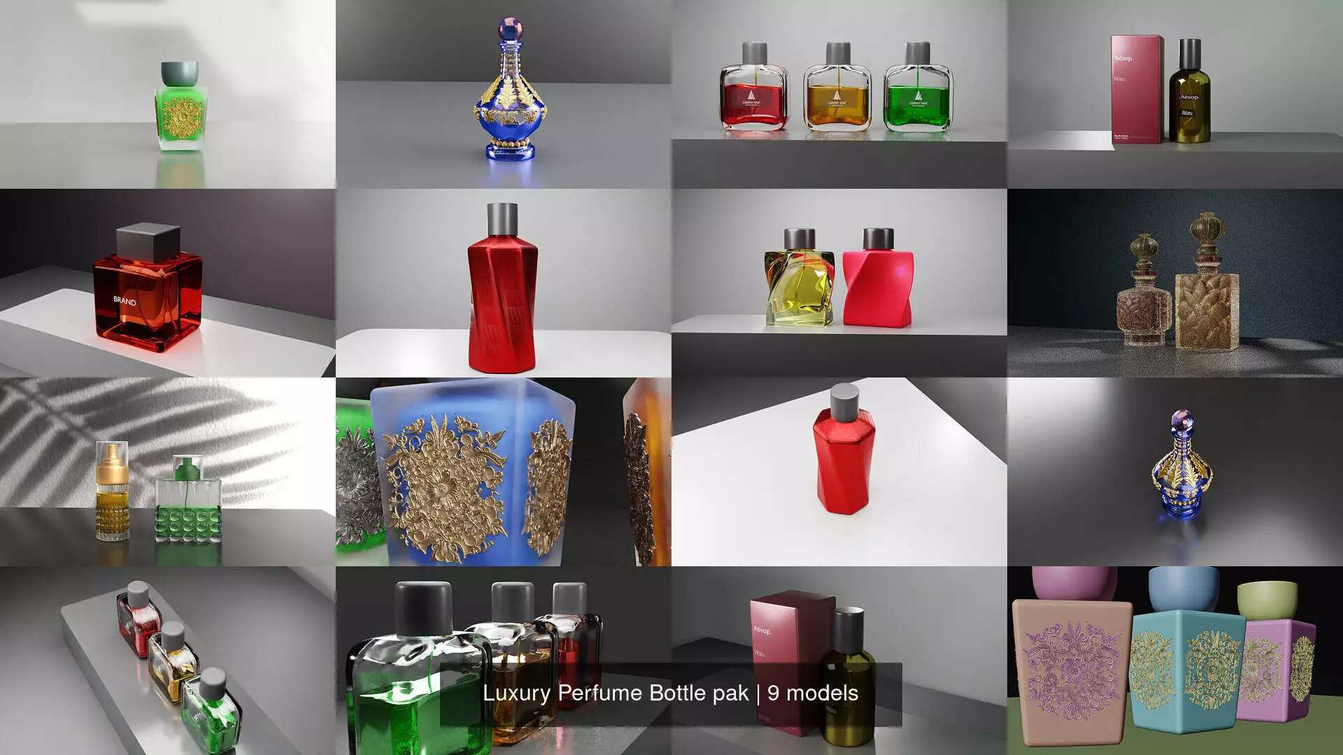 Luxury Perfume Bottle pak 3D Model Collection_0