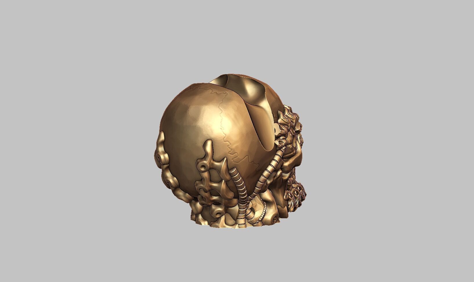 Skull robot Ps5 controller stand Robot skull head ps5controller  3D print model_9