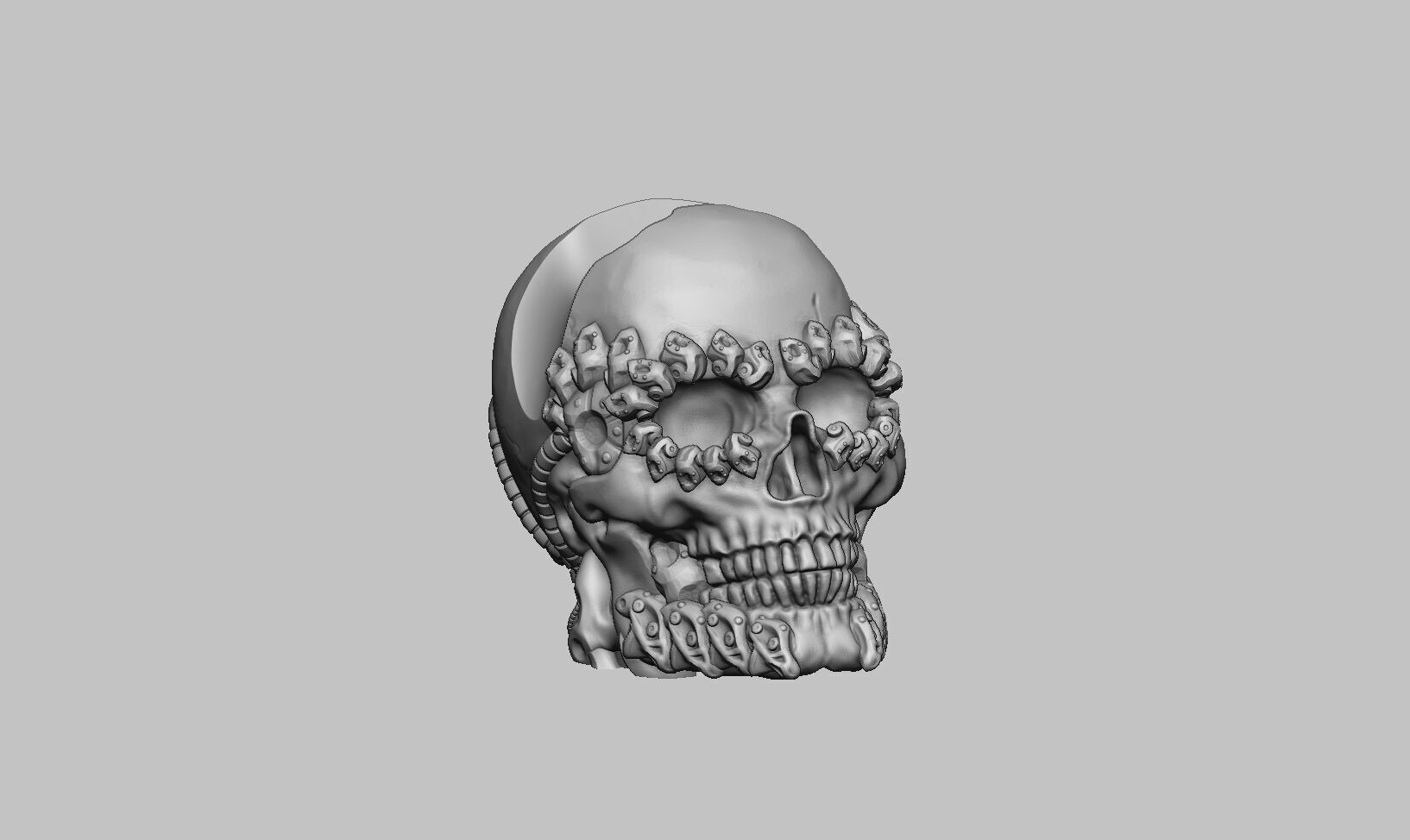 Skull robot Ps5 controller stand Robot skull head ps5controller  3D print model_4