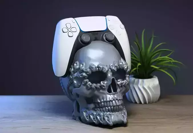 Skull robot Ps5 controller stand Robot skull head ps5controller 
