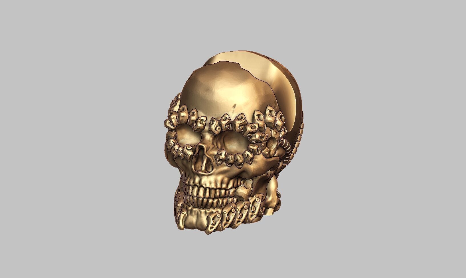 Skull robot Ps5 controller stand Robot skull head ps5controller  3D print model_10