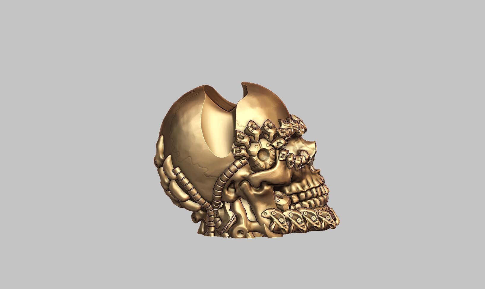 Skull robot Ps5 controller stand Robot skull head ps5controller  3D print model_8