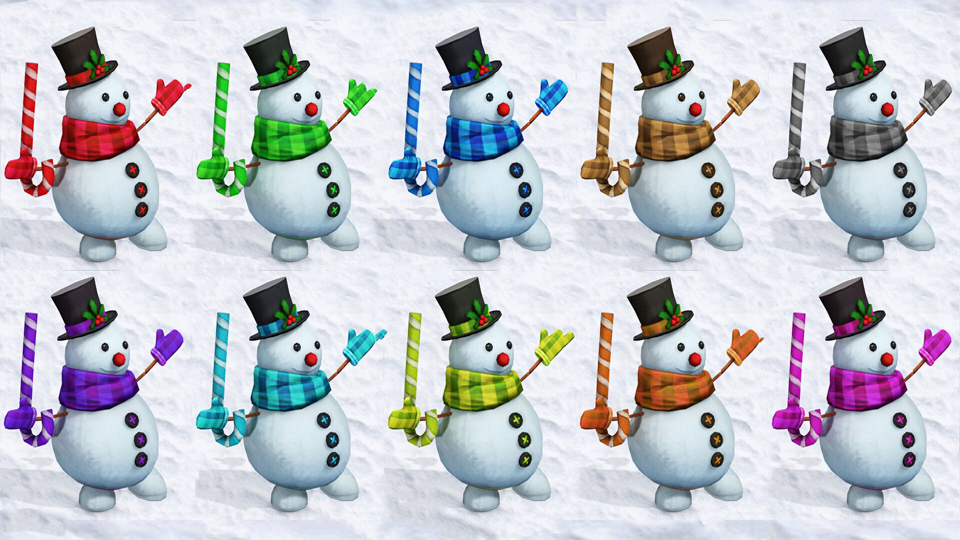 SNOW MAN RIGGED ANIMATED 2 Low-poly 3D model_2