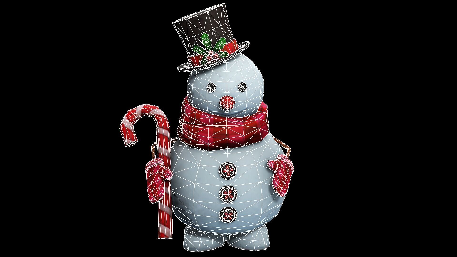 SNOW MAN RIGGED ANIMATED 2 Low-poly 3D model_10