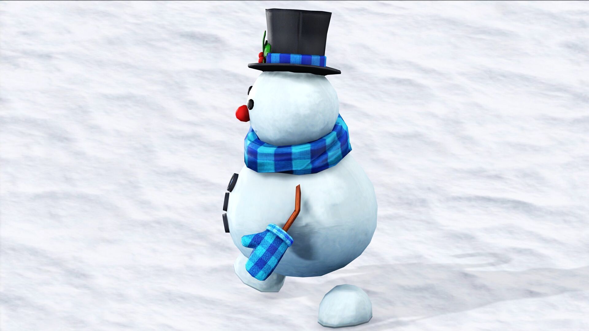 SNOW MAN RIGGED ANIMATED 2 Low-poly 3D model_4