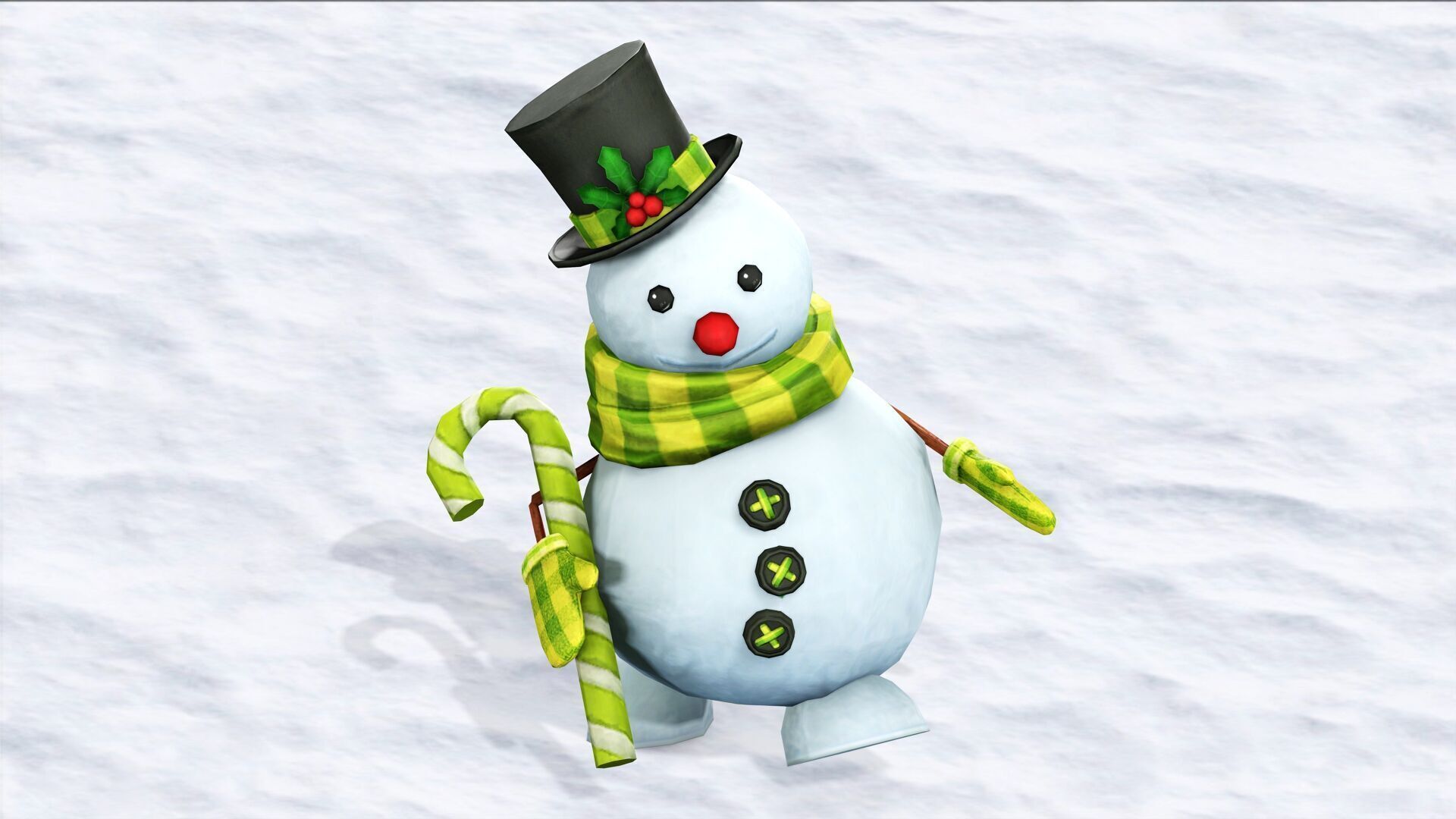 SNOW MAN RIGGED ANIMATED 2 Low-poly 3D model_7