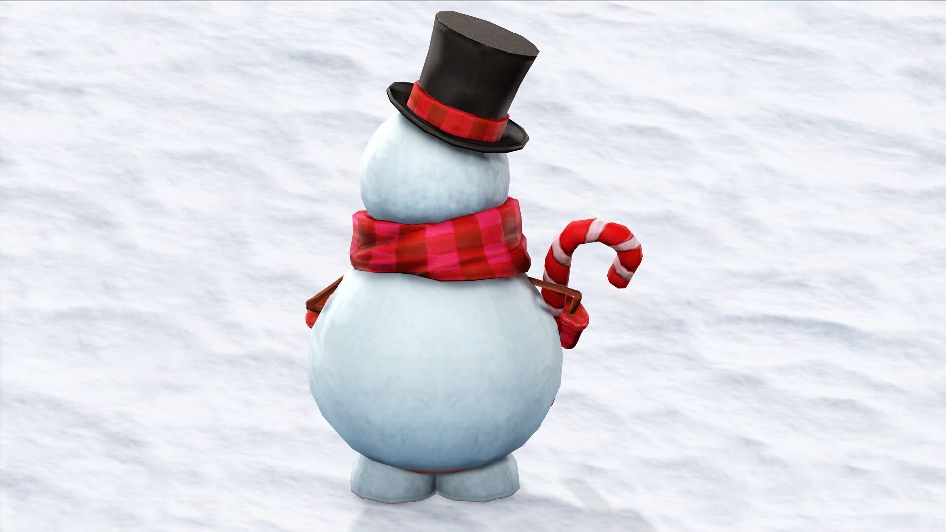SNOW MAN RIGGED ANIMATED 2 Low-poly 3D model_5