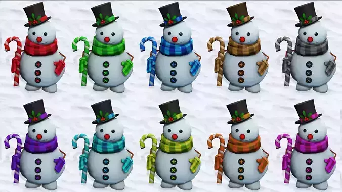SNOW MAN RIGGED ANIMATED 2 Low-poly 3D model