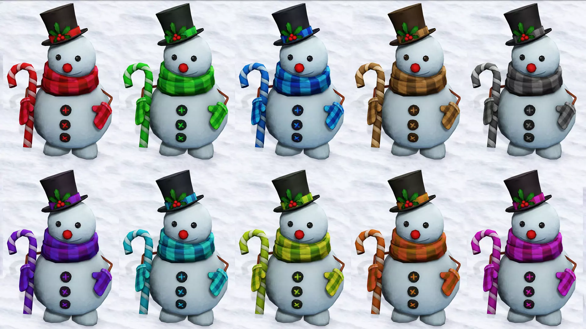 SNOW MAN RIGGED ANIMATED 2 Low-poly 3D model_0