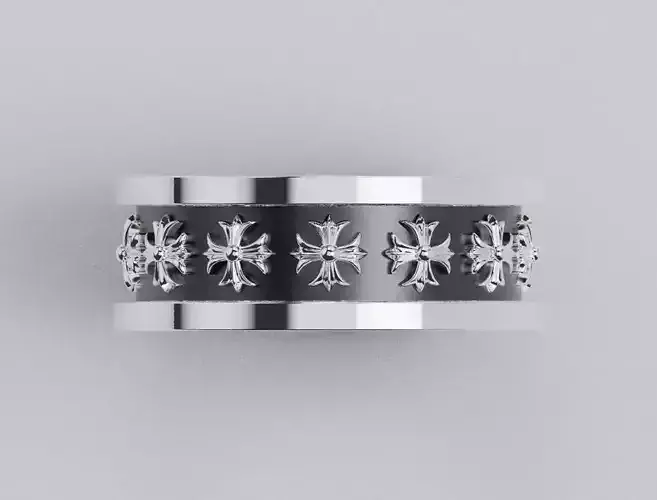 Chrome heart tiny SPINNER RING 3D print model
