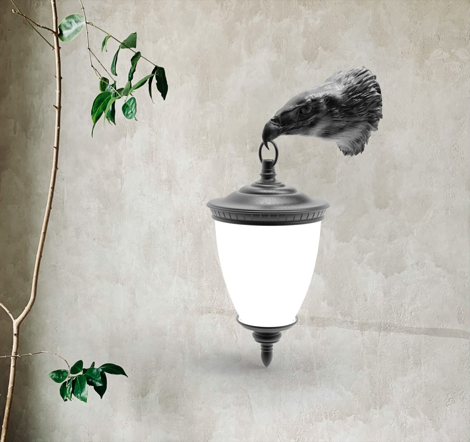 Eagle Head Wall LampEagle Head Wall Lamp 3D print model_2