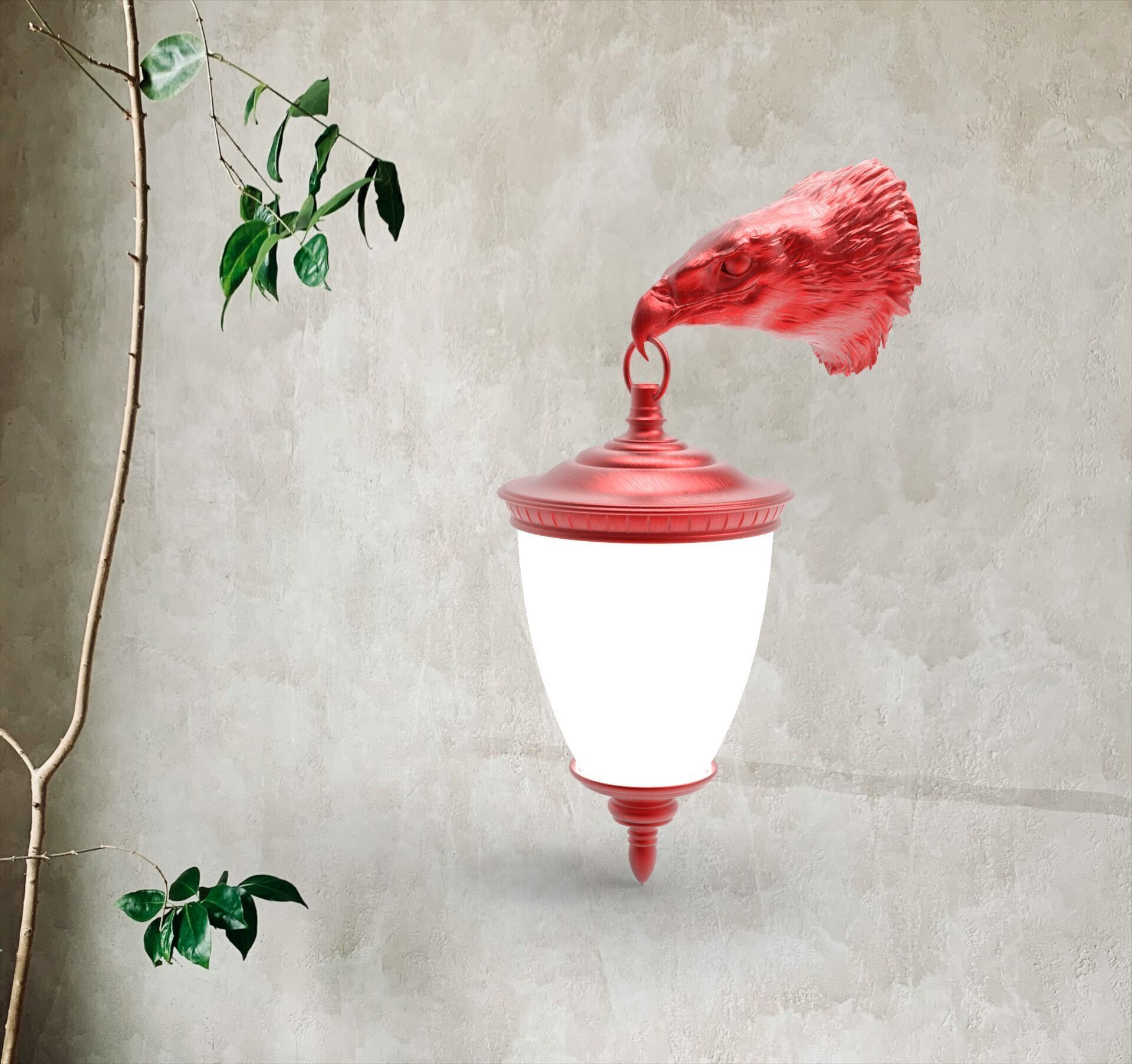 Eagle Head Wall LampEagle Head Wall Lamp 3D print model_3