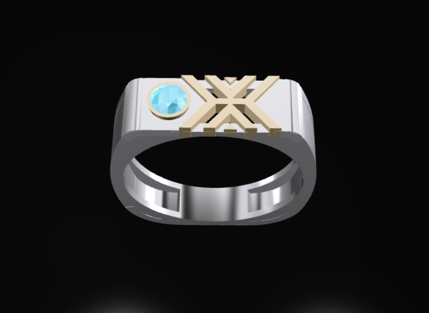 MEN PREMIUM DIAMOND RING 3D print model_12