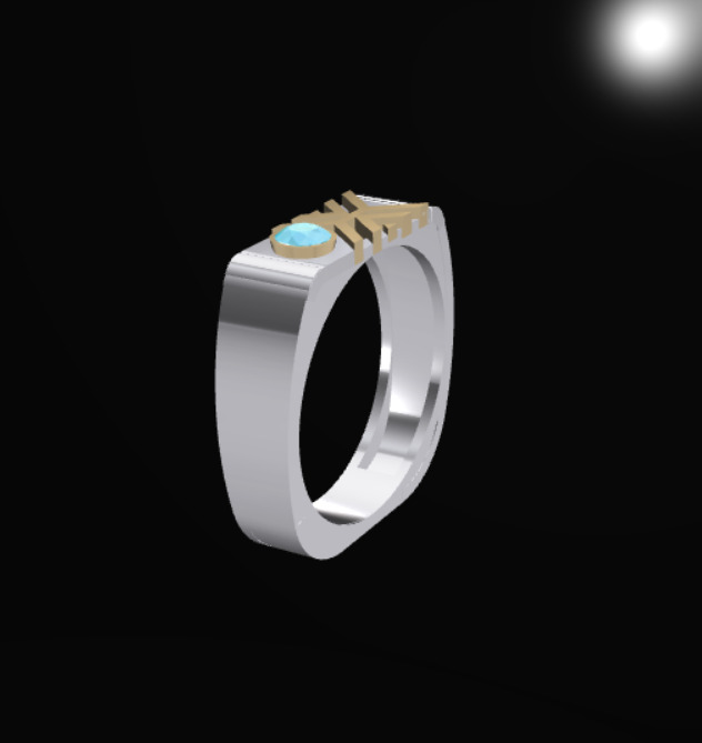 MEN PREMIUM DIAMOND RING 3D print model_2